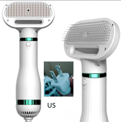 Portable 2-in-1 Dog Hair Dryer & Grooming Brush