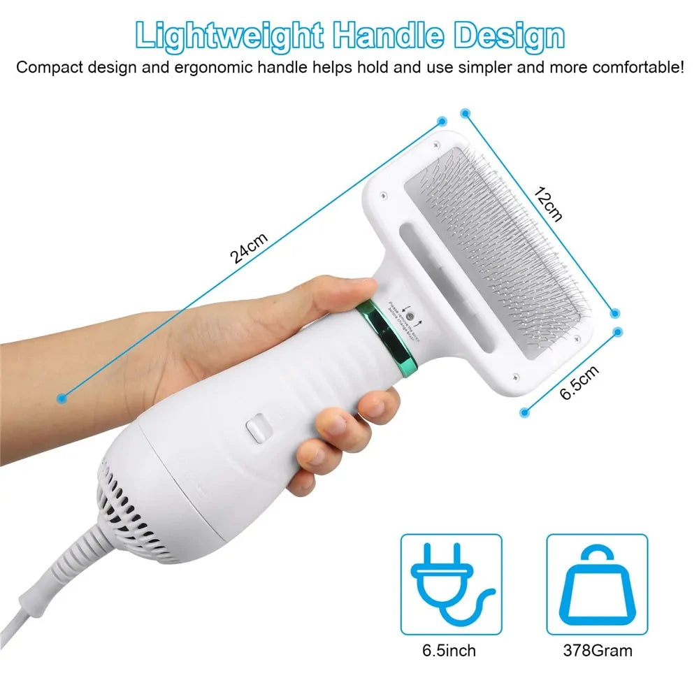 Portable 2-in-1 Dog Hair Dryer & Grooming Brush