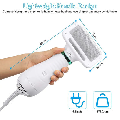 Portable 2-in-1 Dog Hair Dryer & Grooming Brush