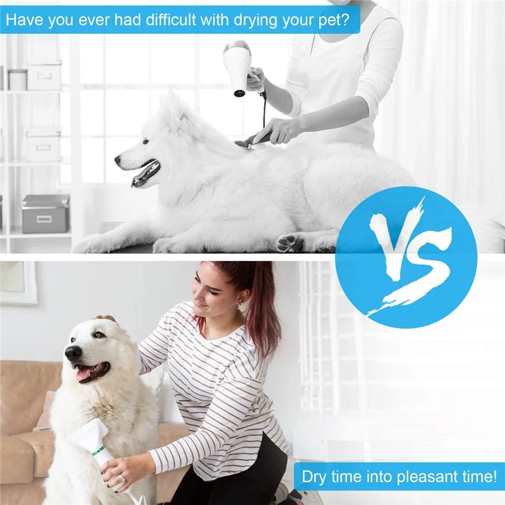 Portable 2-in-1 Dog Hair Dryer & Grooming Brush