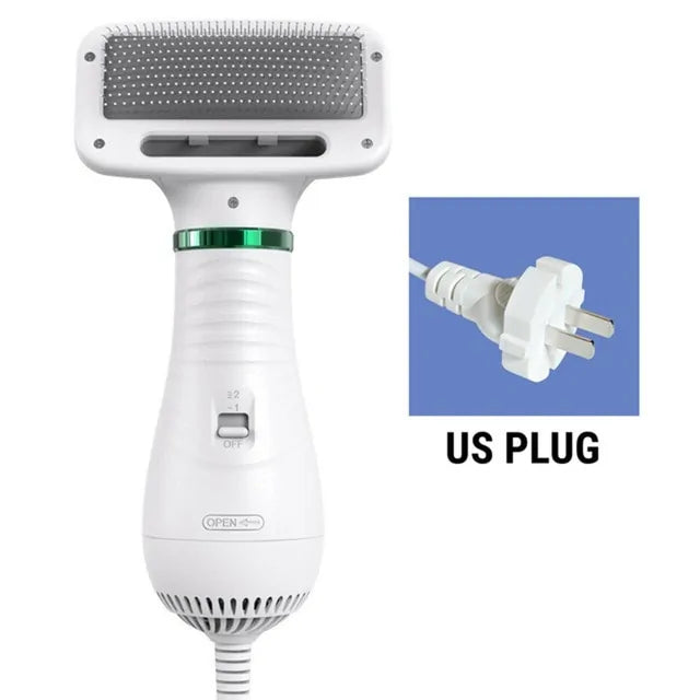 Portable 2-in-1 Dog Hair Dryer & Grooming Brush